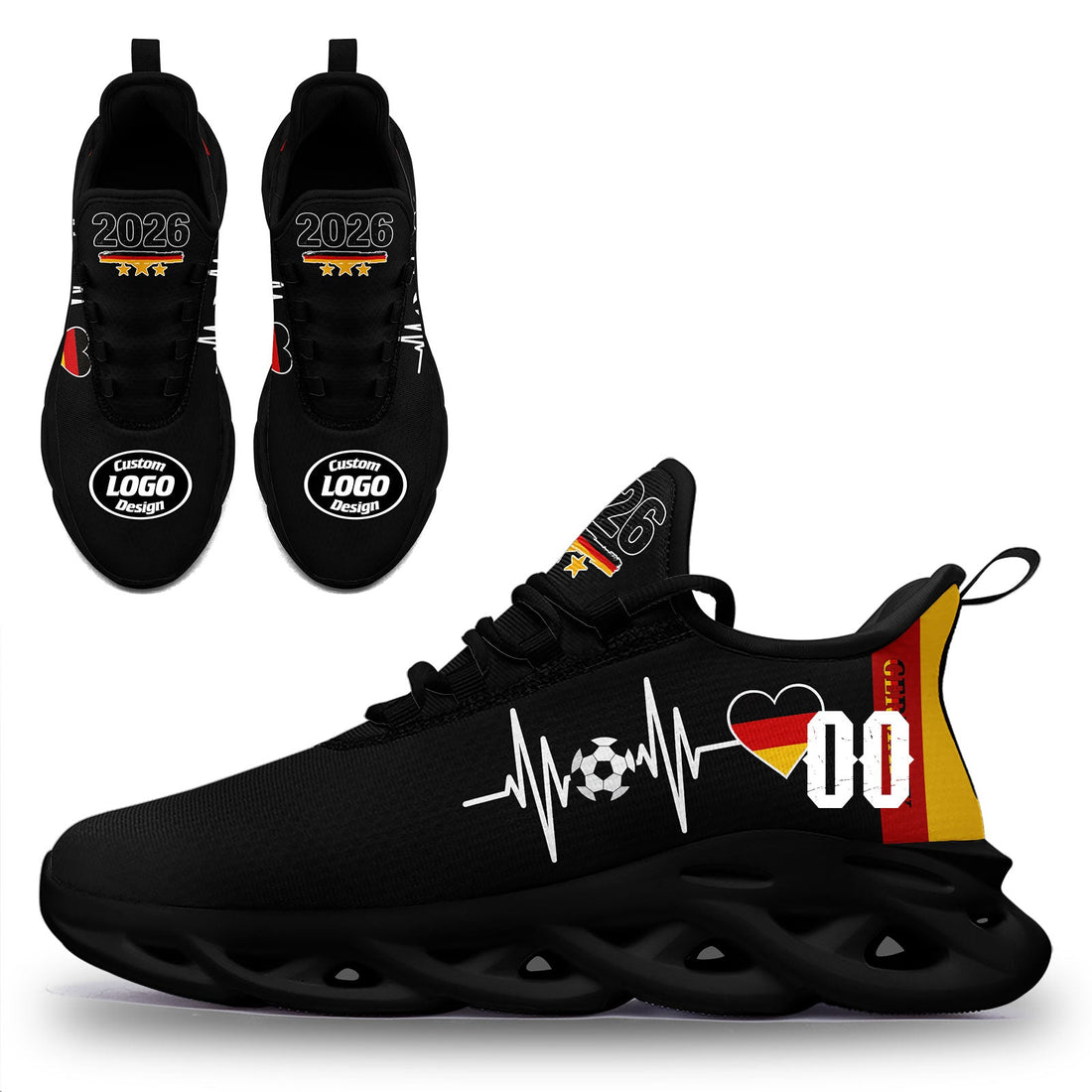 Custom Germany 2026 World Cup Sneakers DIY Country Flag Running Shoes Lightweight Sport Shoes Gift for Football Fans Personalized Team Name and Logo FN003-F025035-5