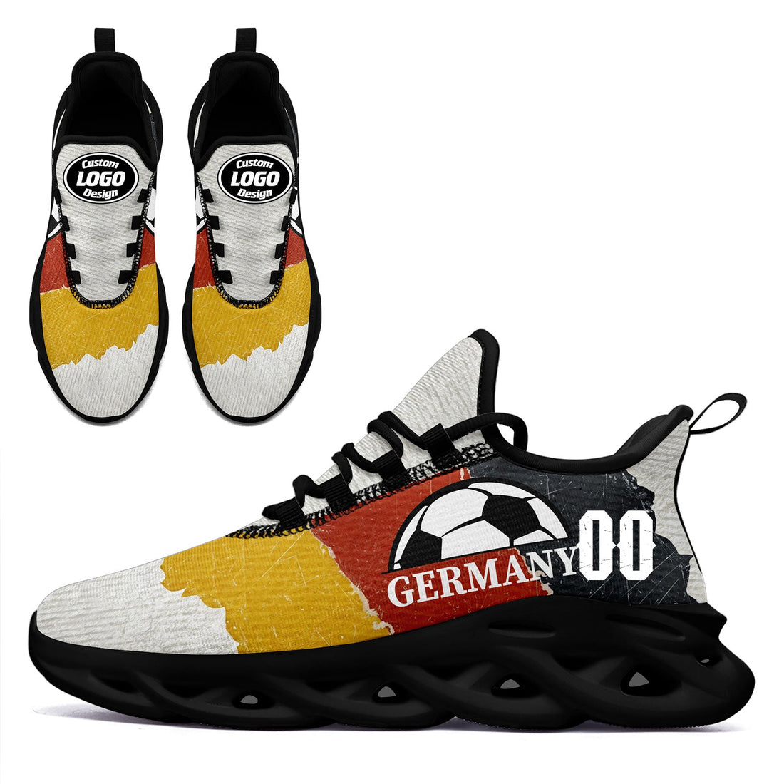 Custom Germany 2026 World Cup Sneakers DIY Country Flag Running Shoes Lightweight Sport Shoes Gift for Football Fans Personalized Team Name and Logo FN003-F025035-7
