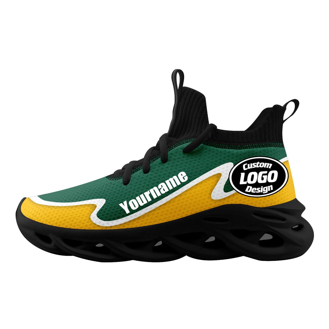 Custom Green Yellow Maxsoul Shoes Personalized Sneaker FN030A-E020011-23