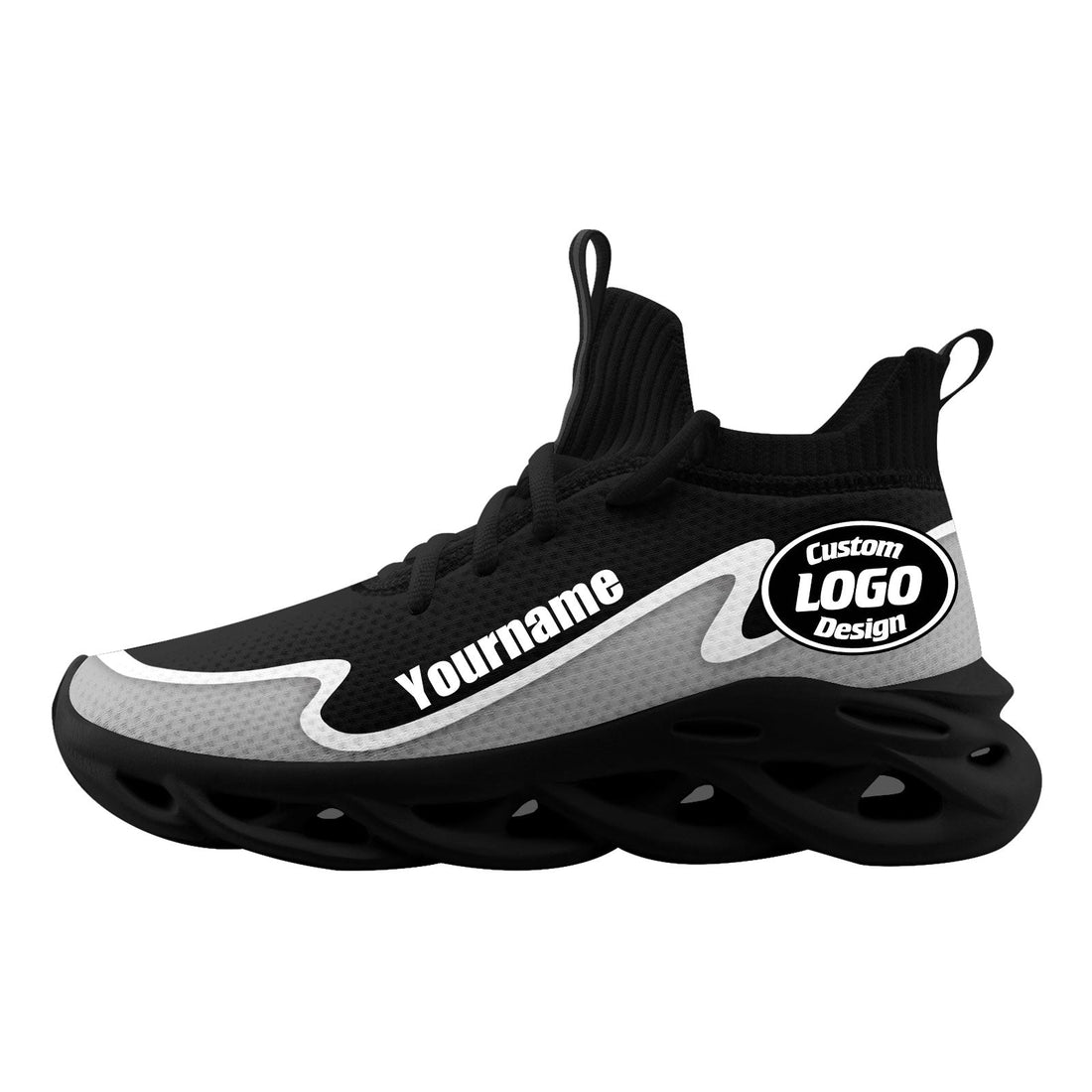 Custom Black Gray Maxsoul Shoes Personalized Sneaker FN030A-E020011-1