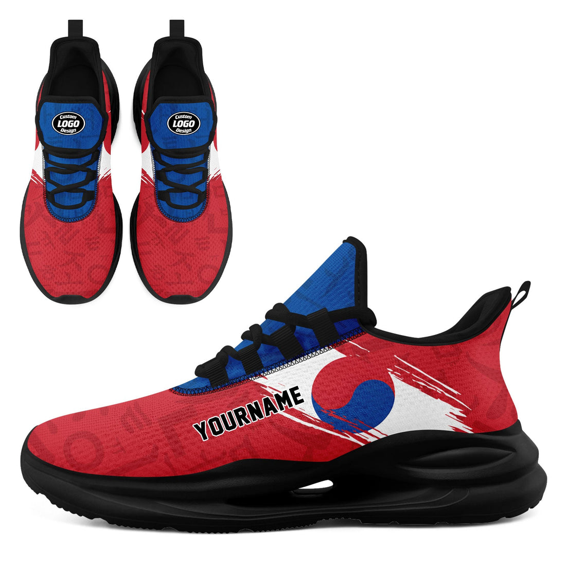 Custom South Korea 2026 World Cup Sneakers DIY Country Flag Running Shoes Lightweight Sport Shoes Gift for Football Fans Personalized Team Name and Logo FN079-F009131-4