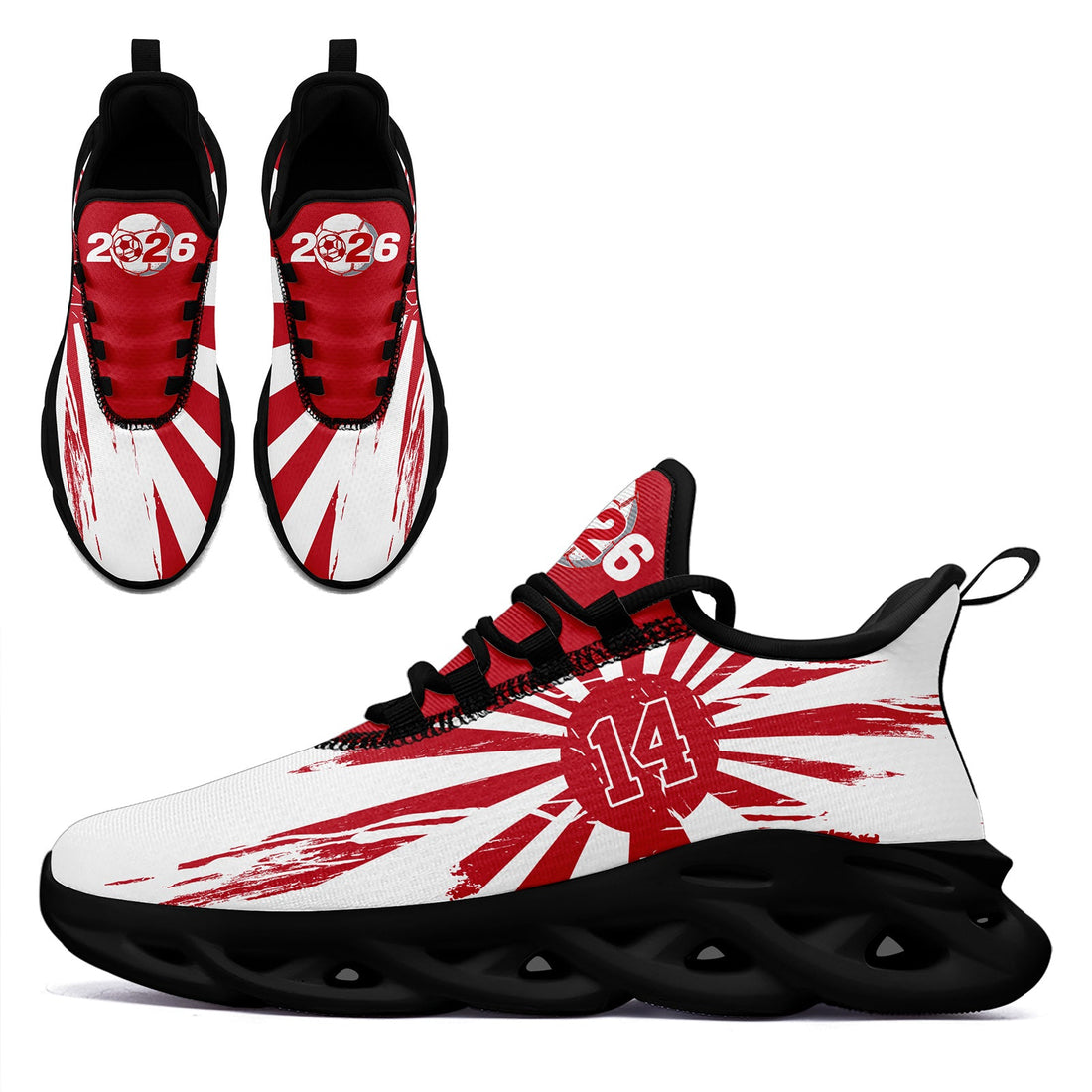 Custom 2026 World Cup Japan Sneakers DIY Country Flag Running Shoes Lightweight Sport Shoes Gift for Football Fans Personalized Team Name and Logo FN003-F023083-4