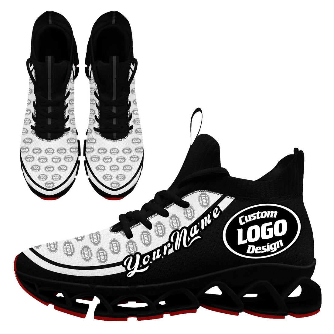 Corporate Gifts,Custom Black White Maxsoul Shoes Personalized Sneaker FN030XD-D020388-8