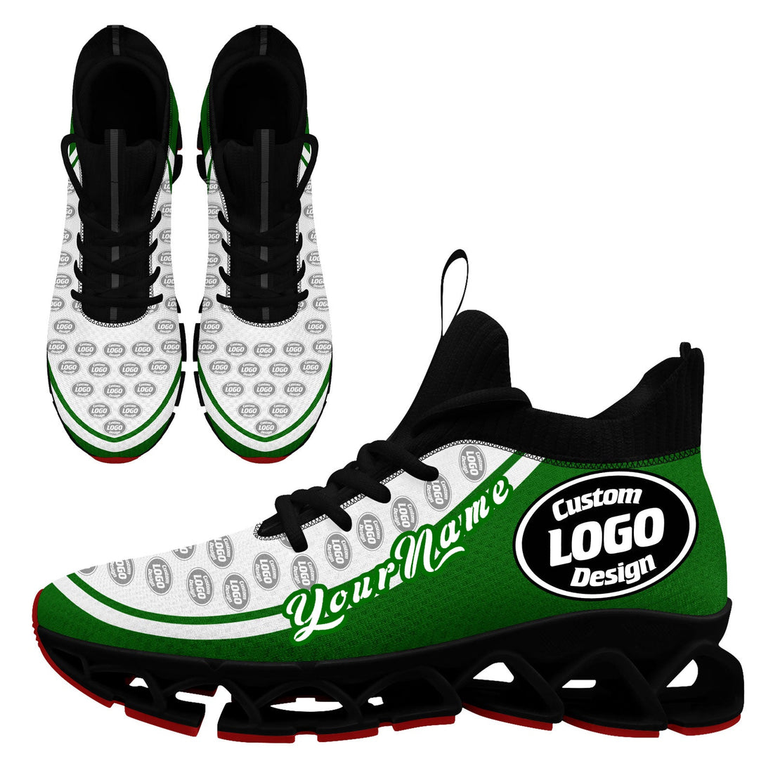 Corporate Gifts,Custom Green White Maxsoul Shoes Personalized Sneaker FN030XD-D020388-20