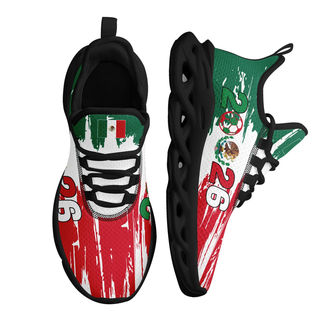 Custom 2026 World Cup Mexico Sneakers DIY Country Flag Running Shoes Lightweight Sport Shoes Gift for Football Fans Personalized Team Name and Logo FN003-F023045-1
