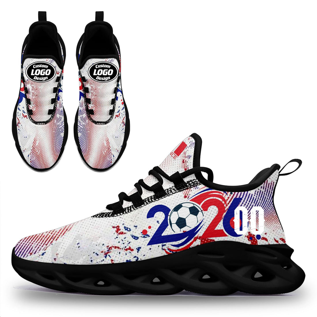 Custom France 2026 World Cup Sneakers DIY Country Flag Running Shoes Lightweight Sport Shoes Gift for Football Fans Personalized Team Name and Logo FN003-F025037-2