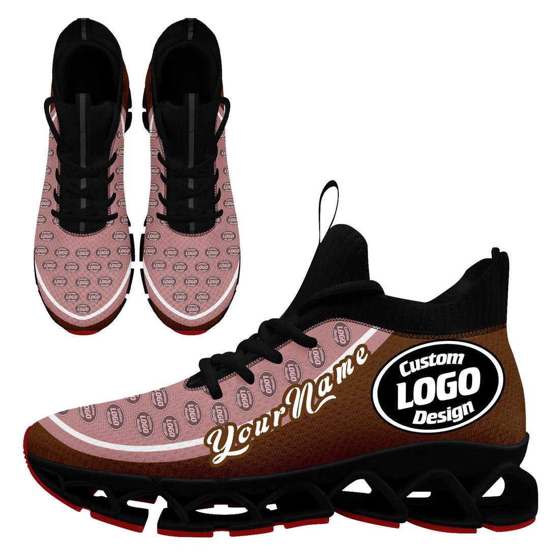 Corporate Gifts,Custom Dark Pink Brown Maxsoul Shoes Personalized Sneaker FN030XD-D020388-18