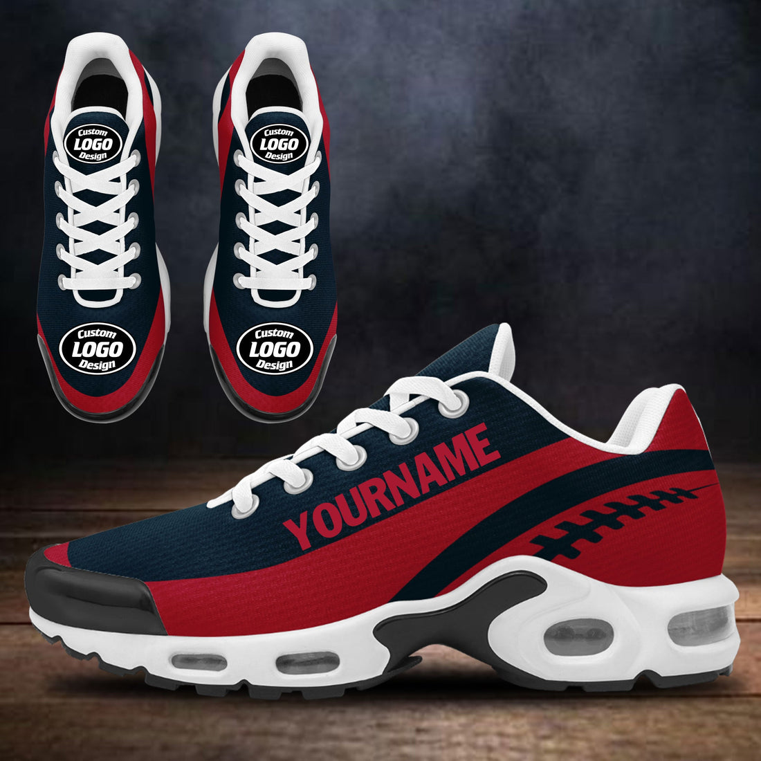 Custom Black Red TN Shoes Personalized Sneakers TN-D020077-12