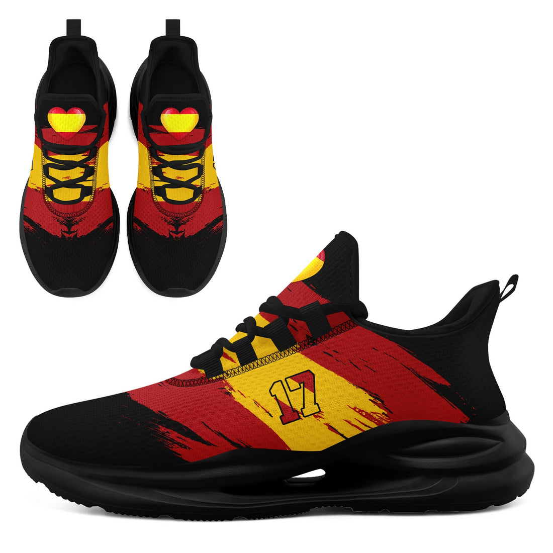 Custom 2026 World Cup Spain Sneakers DIY Country Flag Running Shoes Lightweight Sport Shoes Gift for Football Fans Personalized Team Name and Logo FN079-F023087-4