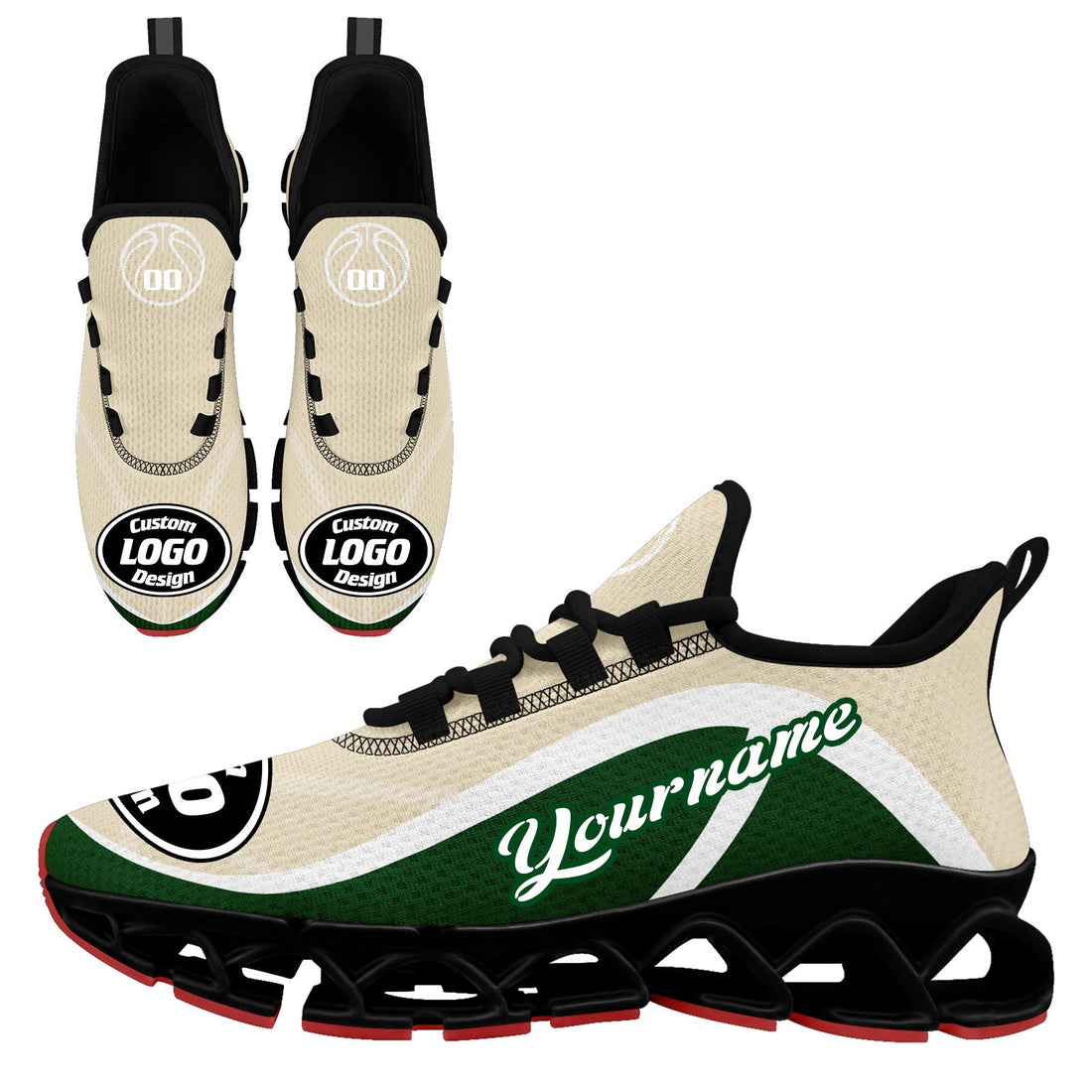 Custom Green Cream Maxsoul Shoes Personalized Sneaker FN003XD-D020391-14