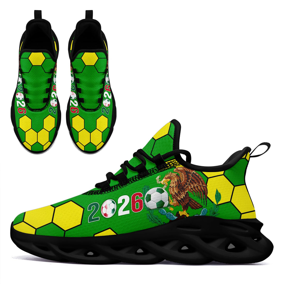 Custom 2026 World Cup Mexico Sneakers DIY Country Flag Running Shoes Lightweight Sport Shoes Gift for Football Fans Personalized Team Name and Logo FN003-F023075-3