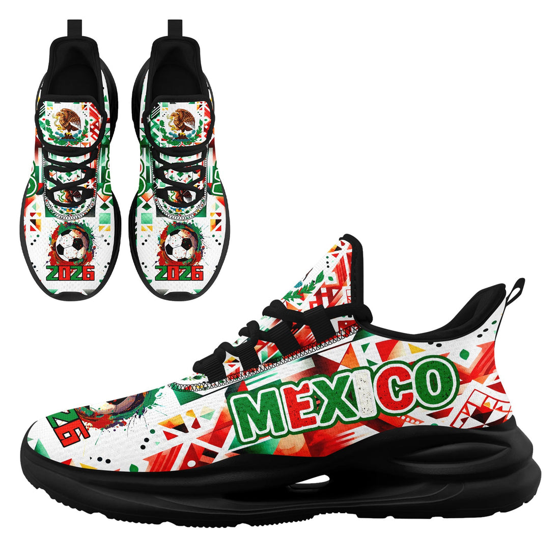 Custom 2026 World Cup Mexico Sneakers DIY Country Flag Running Shoes Lightweight Sport Shoes Gift for Football Fans Personalized Team Name and Logo FN079-F023046-5