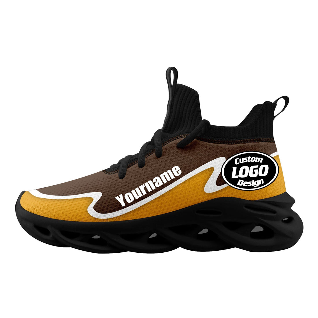 Custom Brown Yellow Maxsoul Shoes Personalized Sneaker FN030A-E020011-10