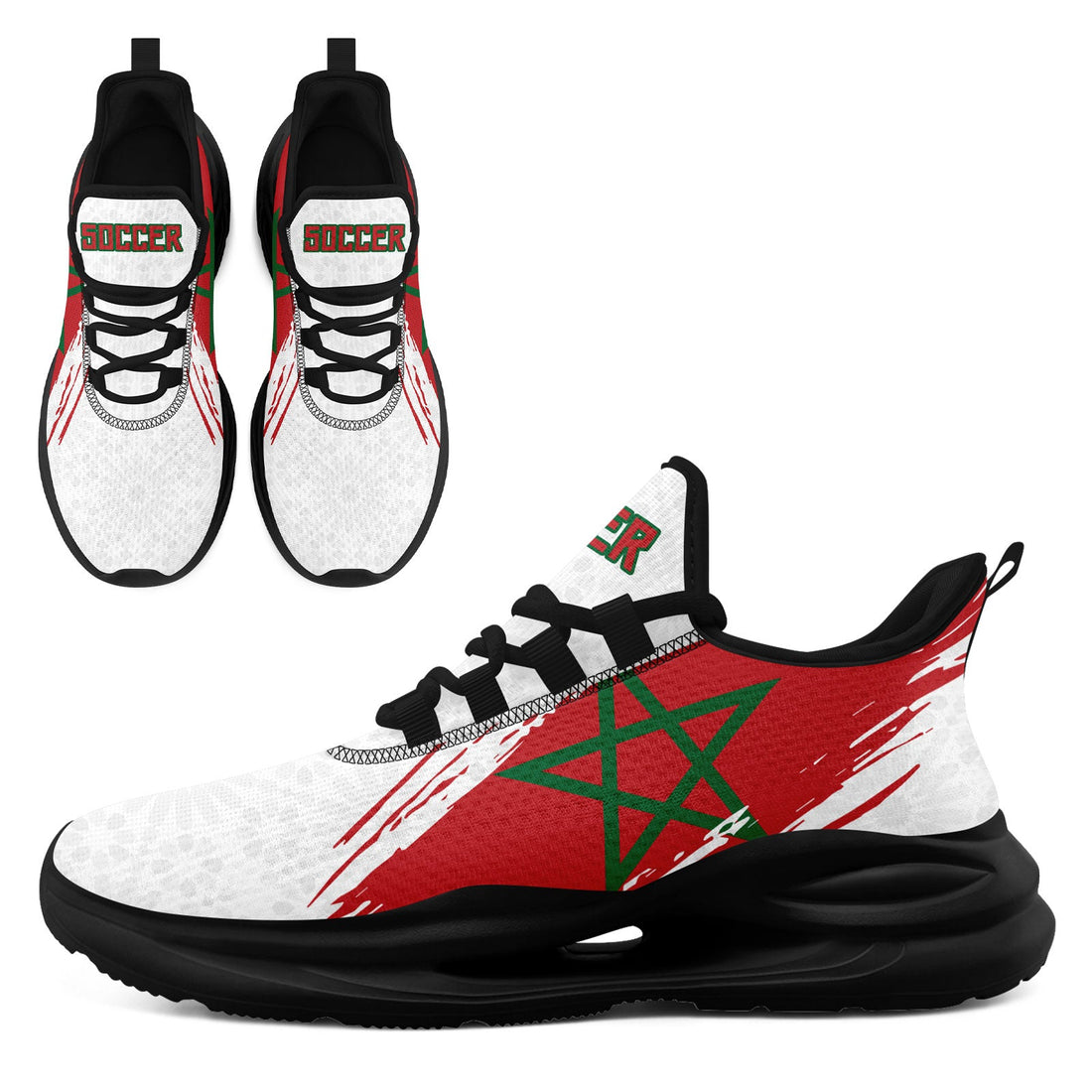 Custom Morocco 2026 World Cup Sneakers DIY Country Flag Running Shoes Lightweight Sport Shoes Gift for Football Fans Personalized Team Name and Logo FN079-F009083-5