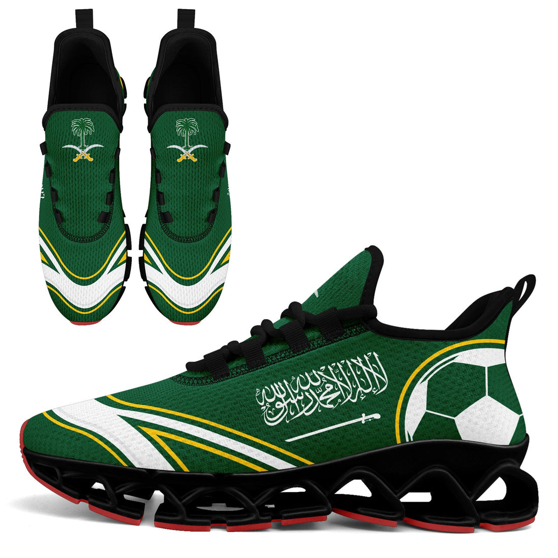 Custom Saudi Arabia 2026 World Cup Sneakers DIY Country Flag Running Shoes Lightweight Sport Shoes Gift for Football Fans Personalized Team Name and Logo FN003XD-F009100-4