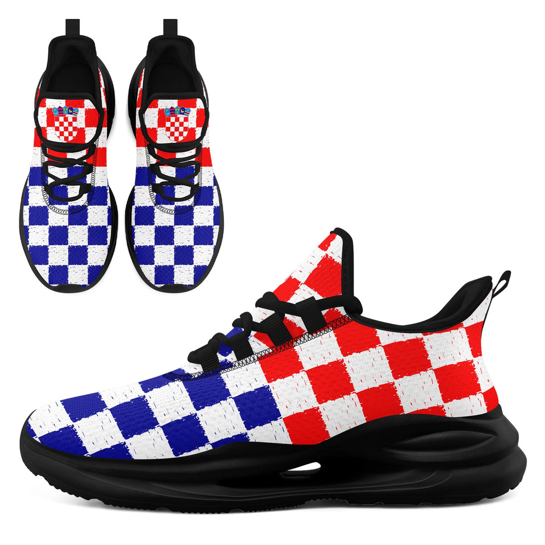 Custom Croatia 2026 World Cup Sneakers DIY Country Flag Running Shoes Lightweight Sport Shoes Gift for Football Fans Personalized Team Name and Logo FN079-F009105-2