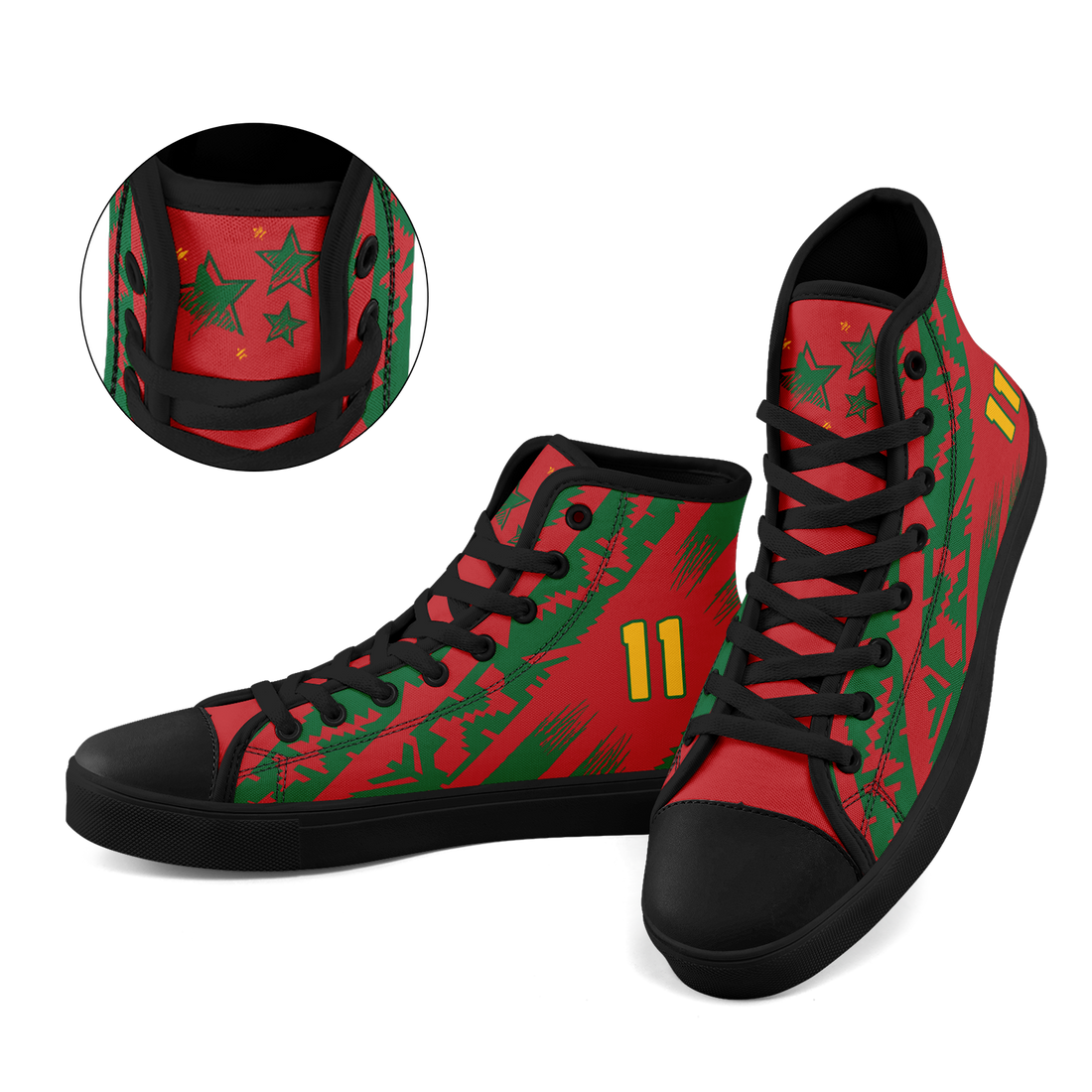 Custom Morocco 2026 World Cup Sneakers DIY Country Flag Running Shoes Lightweight Sport Shoes Gift for Football Fans Personalized Team Name and Logo FN024-F009121-4