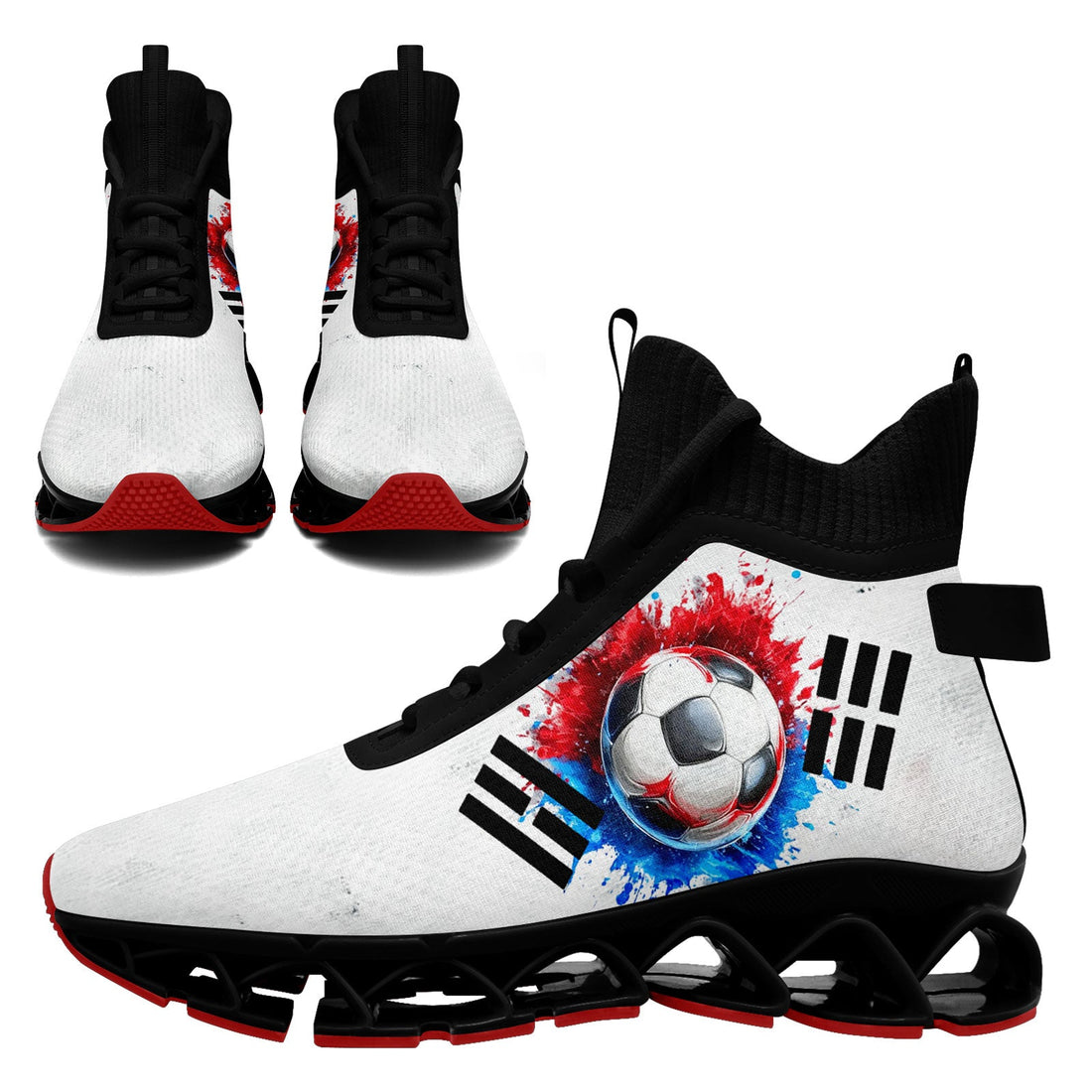 Custom South Korea 2026 World Cup Sneakers DIY Country Flag Running Shoes Lightweight Sport Shoes Gift for Football Fans Personalized Team Name and Logo FN029XD-F009084-2