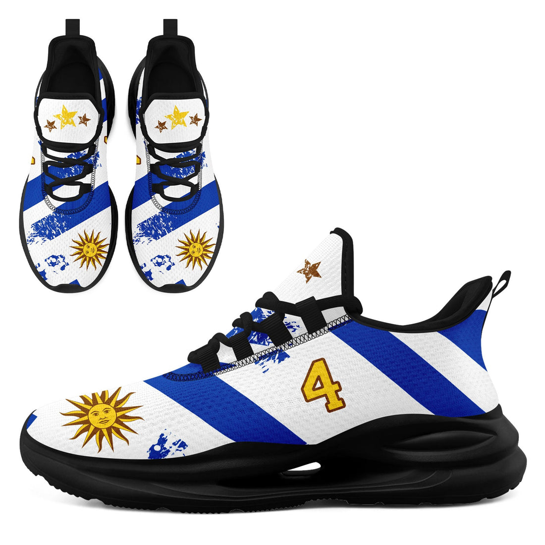 Custom Uruguay 2026 World Cup Sneakers DIY Country Flag Running Shoes Lightweight Sport Shoes Gift for Football Fans Personalized Team Name and Logo FN079-F009123-3