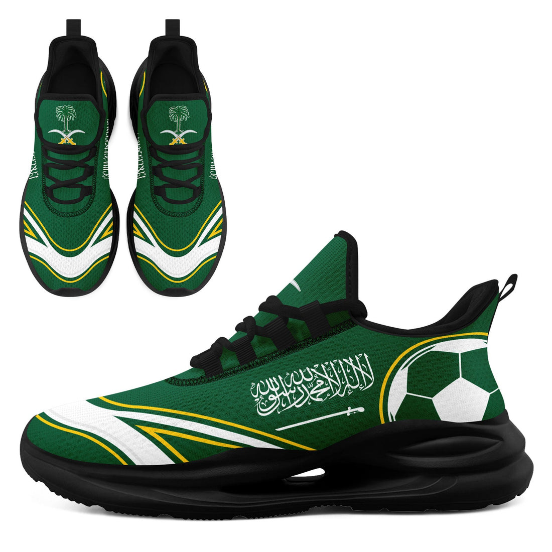 Custom Saudi Arabia 2026 World Cup Sneakers DIY Country Flag Running Shoes Lightweight Sport Shoes Gift for Football Fans Personalized Team Name and Logo FN079-F009093-4