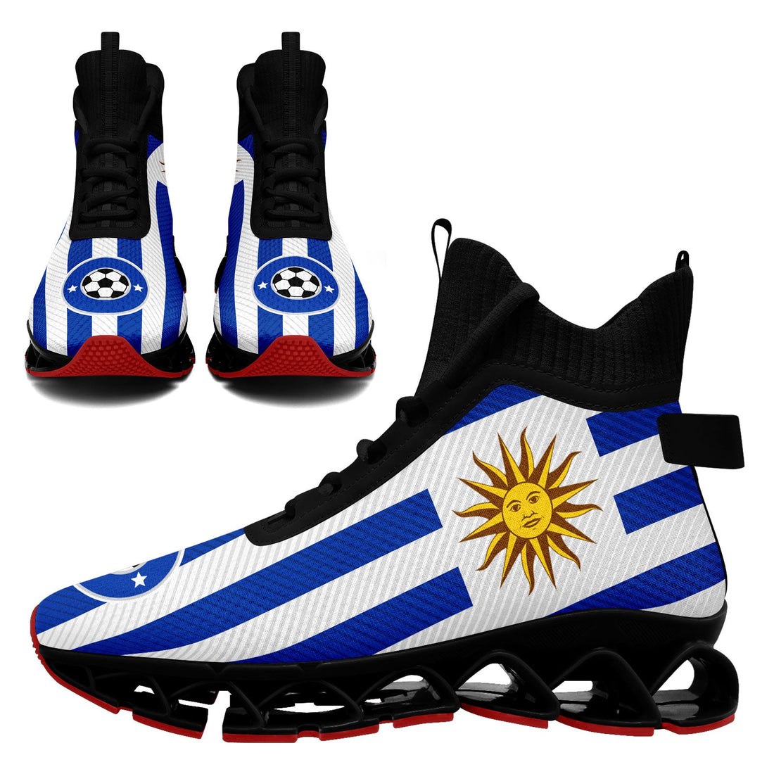 Custom Uruguay 2026 World Cup Sneakers DIY Country Flag Running Shoes Lightweight Sport Shoes Gift for Football Fans Personalized Team Name and Logo FN029XD-F009111-4