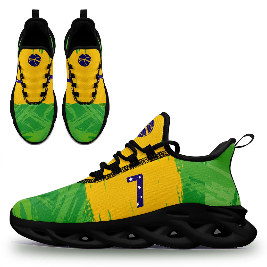 Custom 2026 World Cup Brazil Sneakers DIY Country Flag Running Shoes Lightweight Sport Shoes Gift for Football Fans Personalized Team Name and Logo FN003-F027077-3