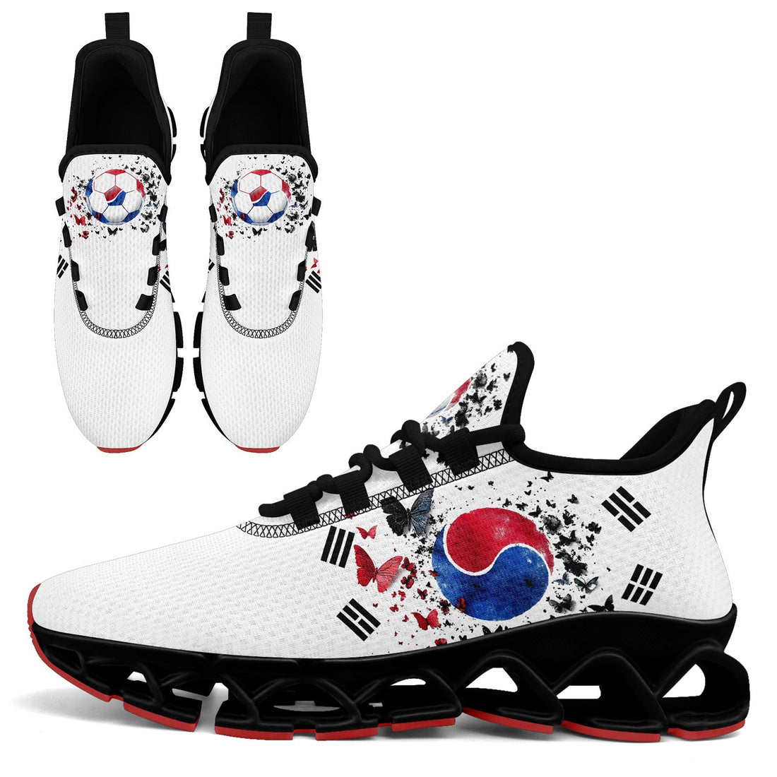 Custom South Korea 2026 World Cup Sneakers DIY Country Flag Running Shoes Lightweight Sport Shoes Gift for Football Fans Personalized Team Name and Logo FN003XD-F009063-4