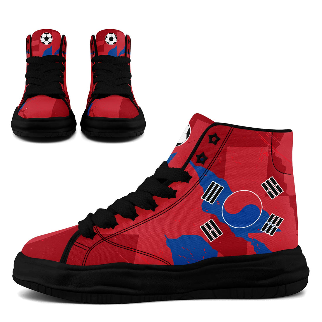 Custom South Korea 2026 World Cup Sneakers DIY Country Flag Running Shoes Lightweight Sport Shoes Gift for Football Fans Personalized Team Name and Logo FN039-F009106-1