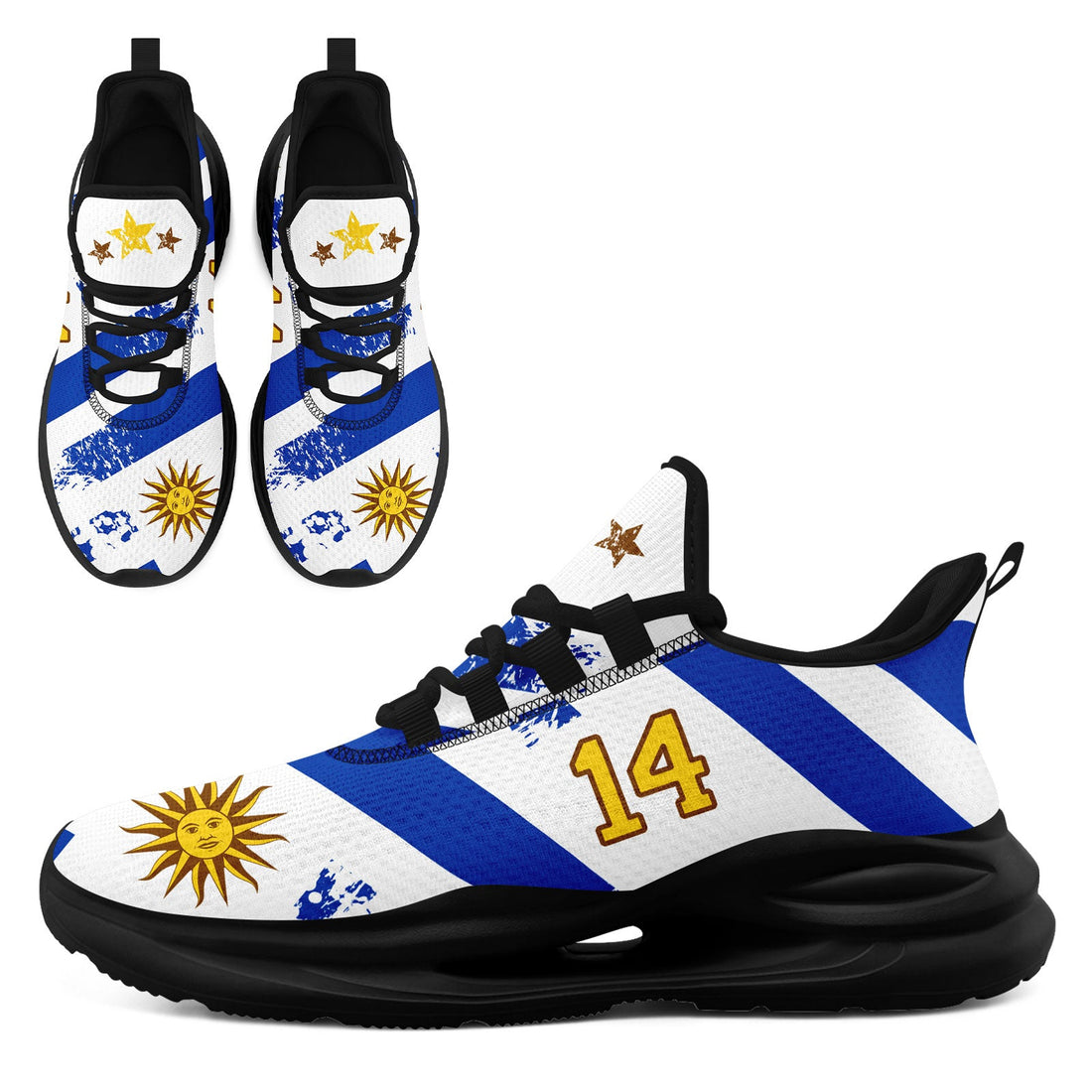 Custom Uruguay 2026 World Cup Sneakers DIY Country Flag Running Shoes Lightweight Sport Shoes Gift for Football Fans Personalized Team Name and Logo FN079-F009123-10