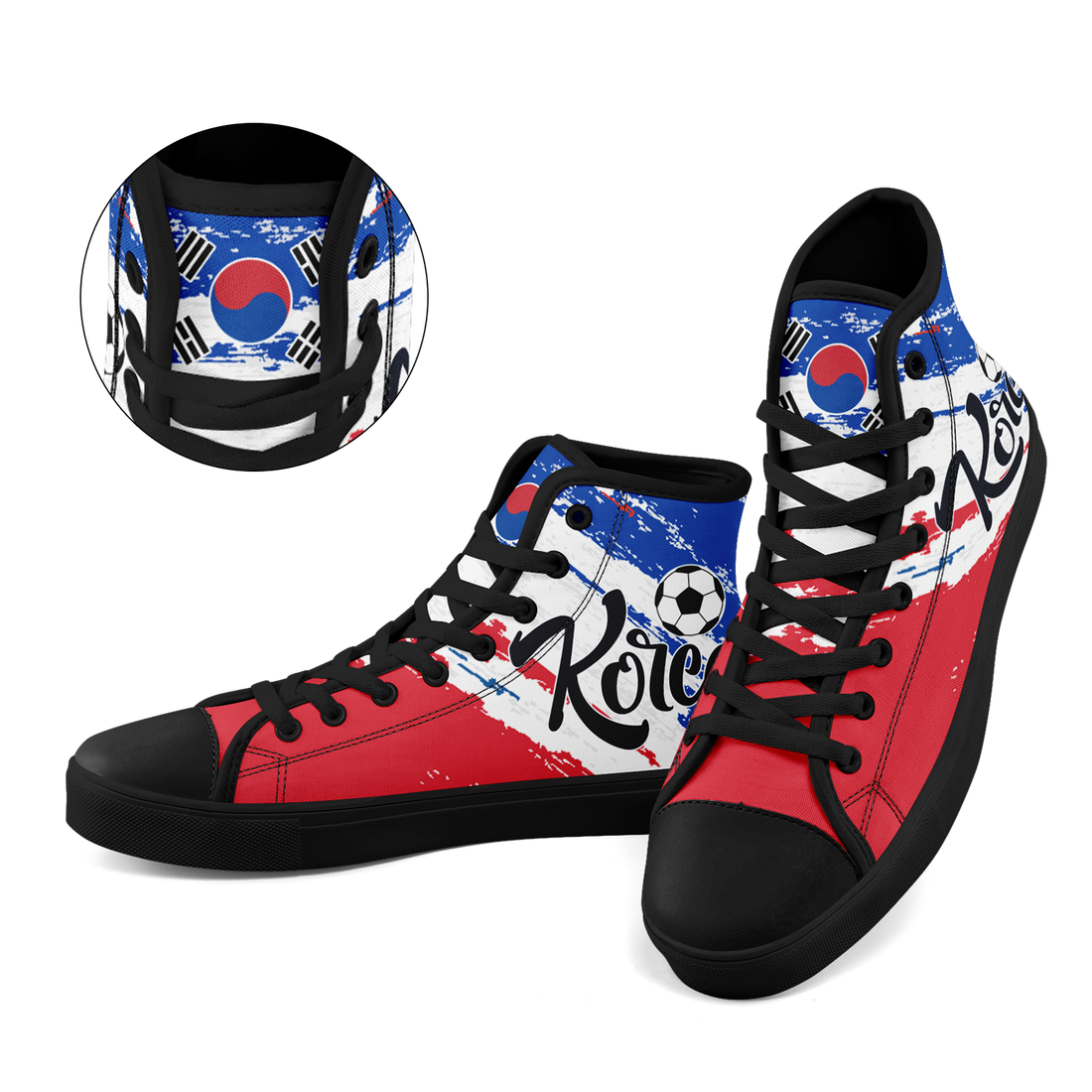 Custom South Korea 2026 World Cup Sneakers DIY Country Flag Running Shoes Lightweight Sport Shoes Gift for Football Fans Personalized Team Name and Logo FN024-F009070-2