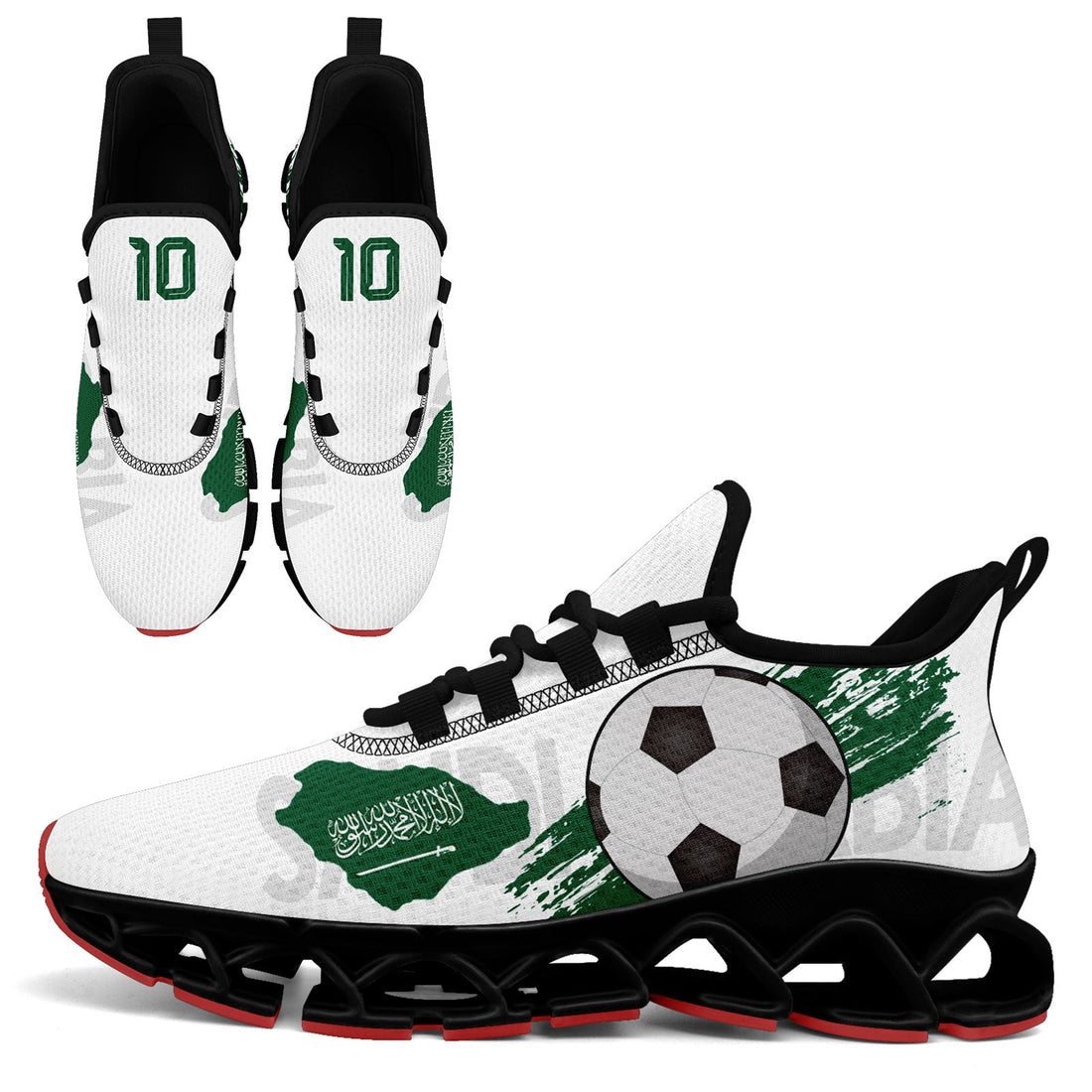 Custom Saudi Arabia 2026 World Cup Sneakers DIY Country Flag Running Shoes Lightweight Sport Shoes Gift for Football Fans Personalized Team Name and Logo FN003XD-F009100-5