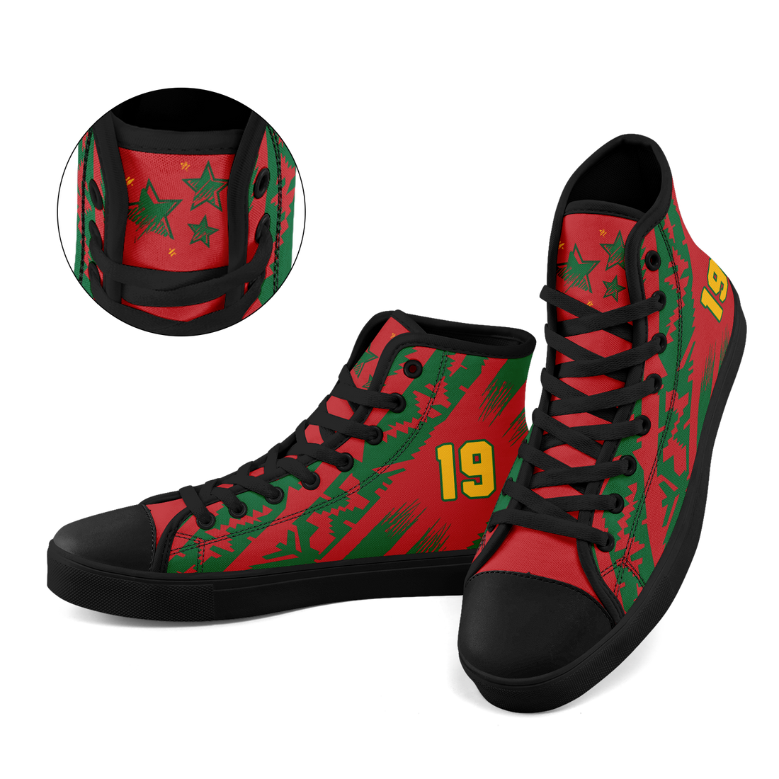 Custom Morocco 2026 World Cup Sneakers DIY Country Flag Running Shoes Lightweight Sport Shoes Gift for Football Fans Personalized Team Name and Logo FN024-F009121-8