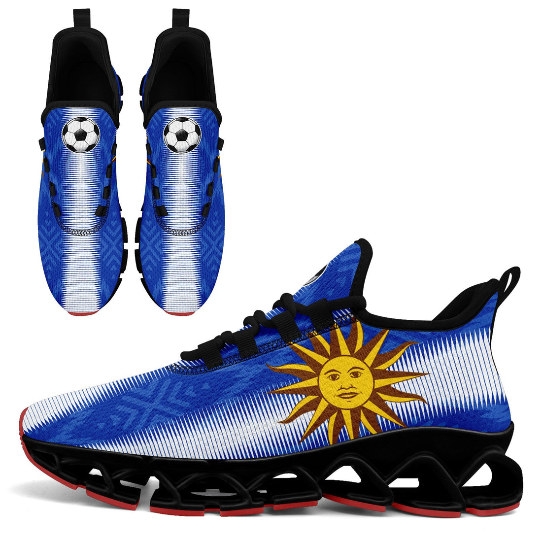 Custom Uruguay 2026 World Cup Sneakers DIY Country Flag Running Shoes Lightweight Sport Shoes Gift for Football Fans Personalized Team Name and Logo FN003XD-F009085-1