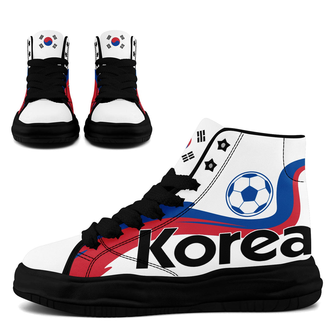 Custom South Korea 2026 World Cup Sneakers DIY Country Flag Running Shoes Lightweight Sport Shoes Gift for Football Fans Personalized Team Name and Logo FN039-F009106-3