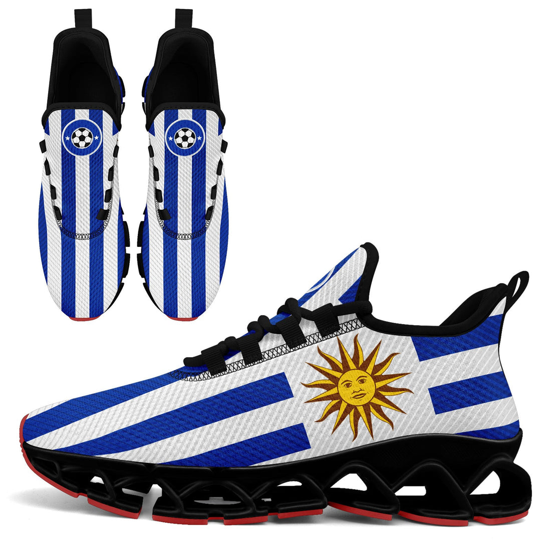Custom Uruguay 2026 World Cup Sneakers DIY Country Flag Running Shoes Lightweight Sport Shoes Gift for Football Fans Personalized Team Name and Logo FN003XD-F009085-4