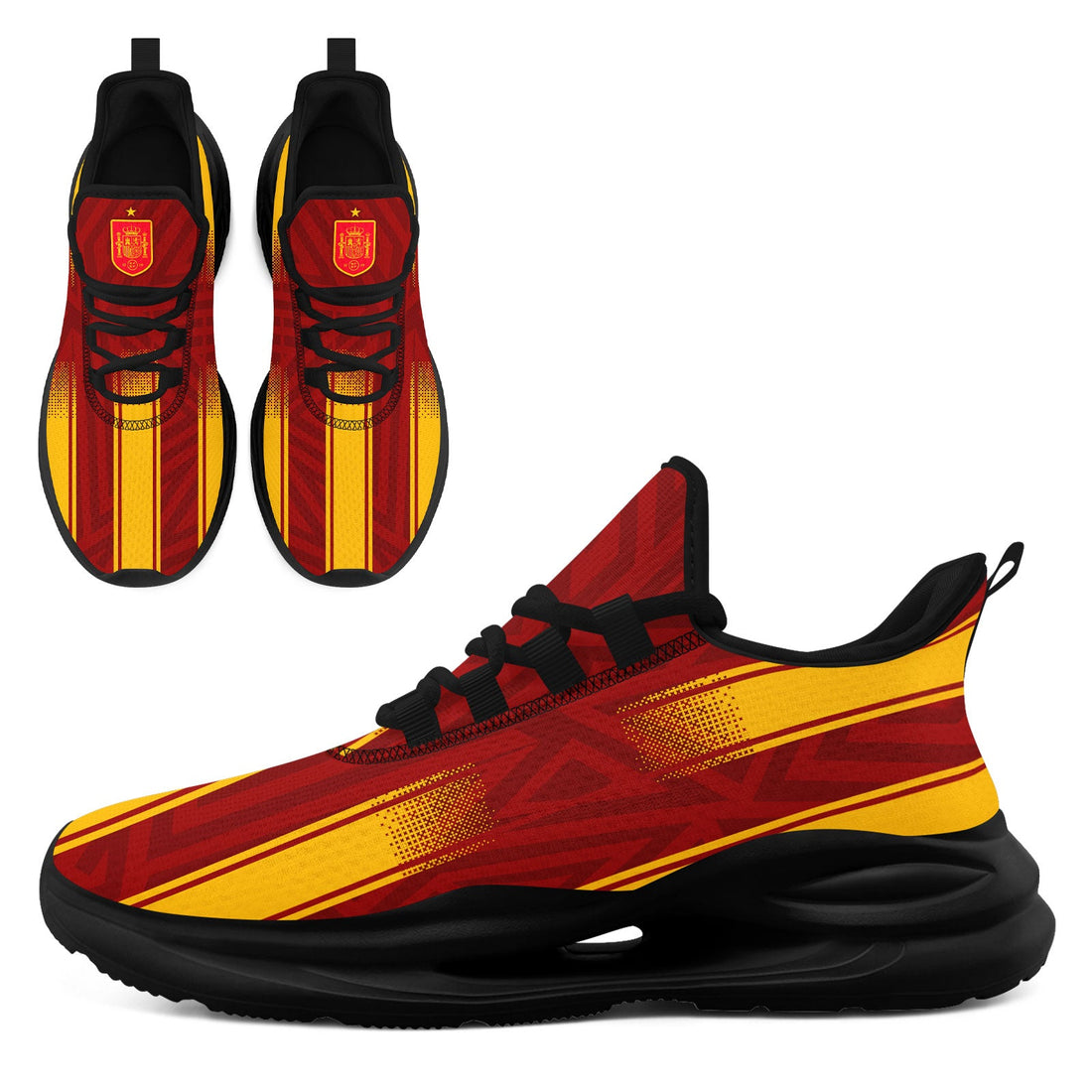 Custom Spain 2026 World Cup Sneakers DIY Country Flag Running Shoes Lightweight Sport Shoes Gift for Football Fans Personalized Team Name and Logo FN079-F020028-2