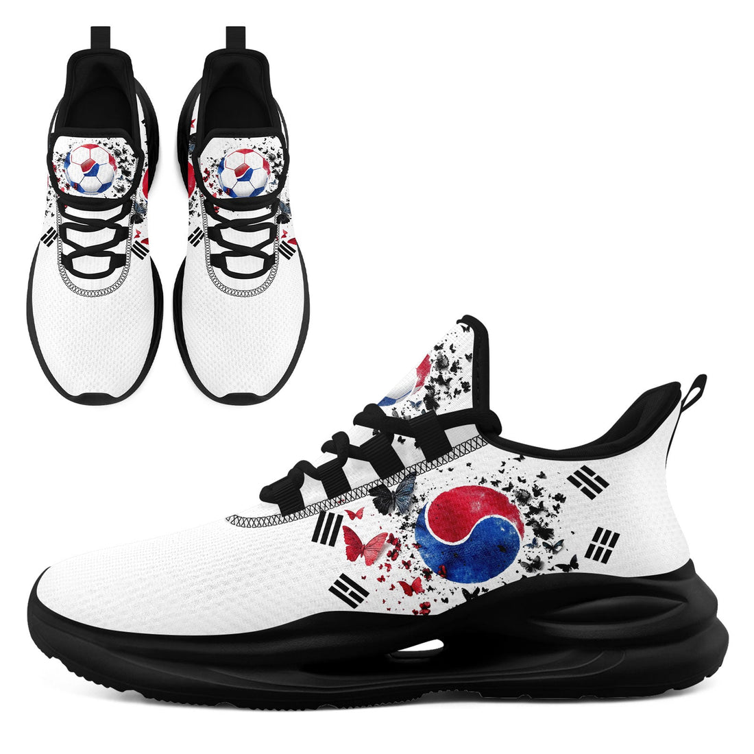 Custom South Korea 2026 World Cup Sneakers DIY Country Flag Running Shoes Lightweight Sport Shoes Gift for Football Fans Personalized Team Name and Logo FN079-F009056-2