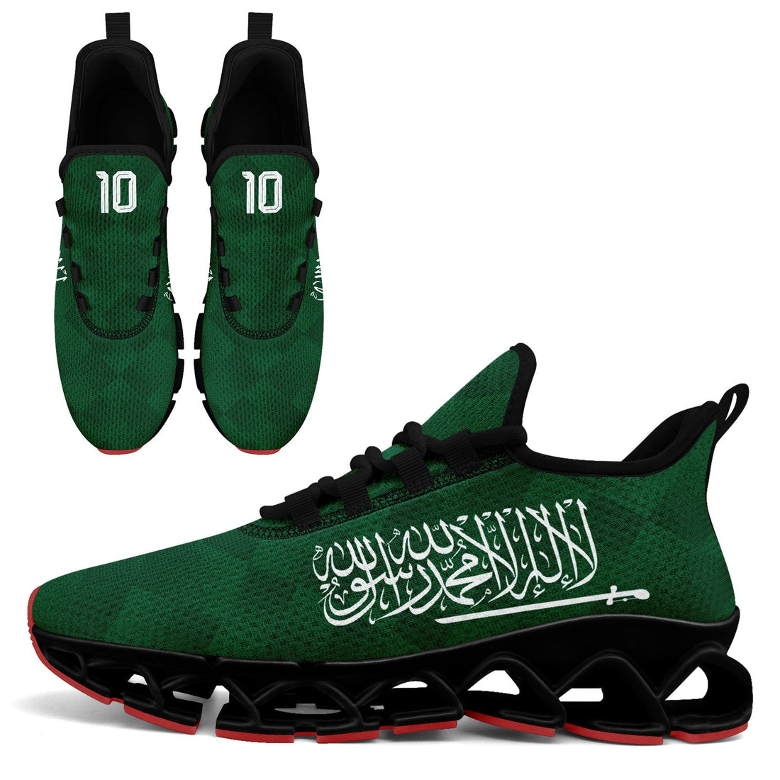 Custom Saudi Arabia 2026 World Cup Sneakers DIY Country Flag Running Shoes Lightweight Sport Shoes Gift for Football Fans Personalized Team Name and Logo FN003XD-F009100-1