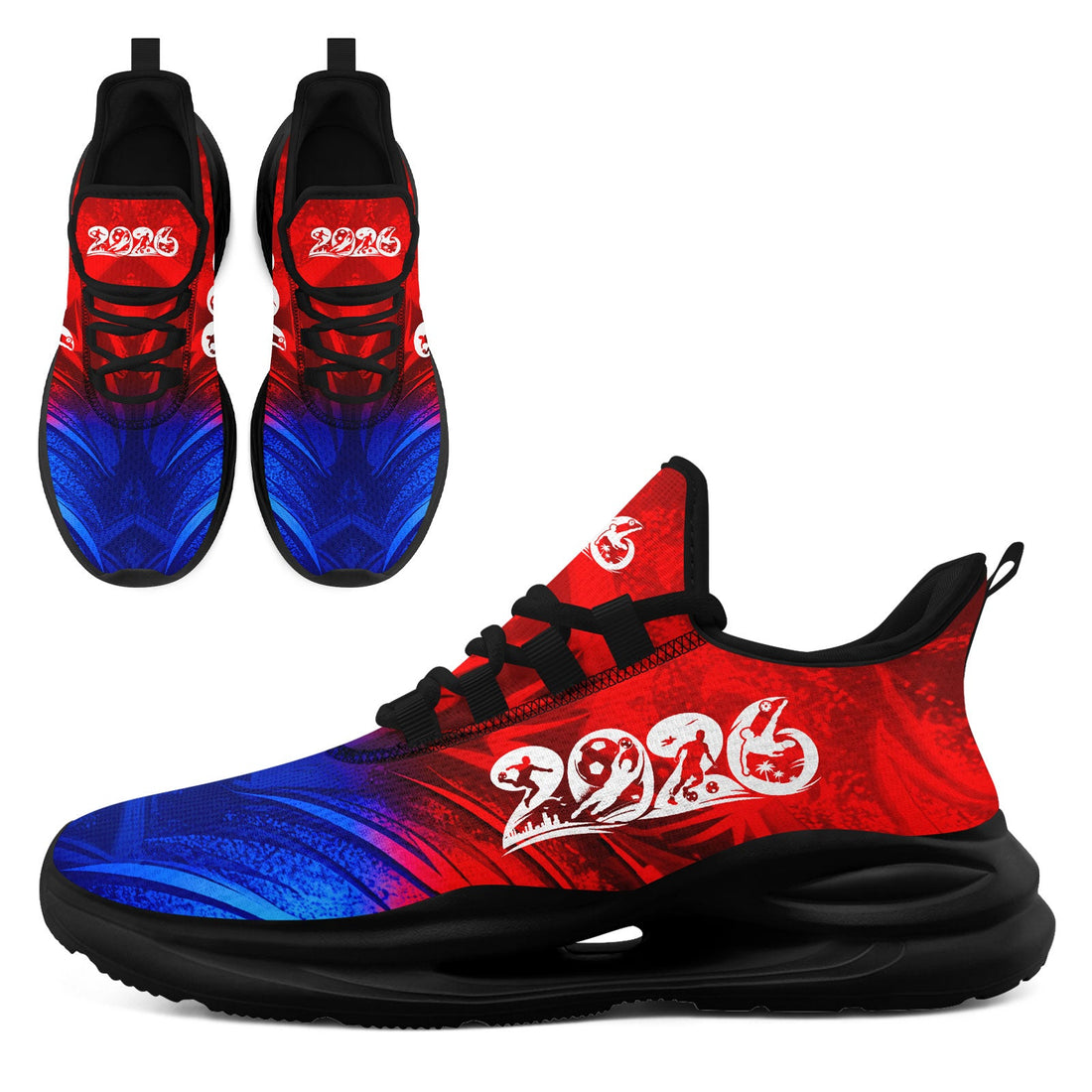 Custom 2026 World Cup Norway Sneakers DIY Country Flag Running Shoes Lightweight Sport Shoes Gift for Football Fans Personalized Team Name and Logo FN079-F027070-5