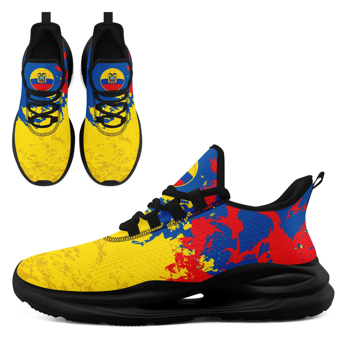 Custom Ecuador 2026 World Cup Sneakers DIY Country Flag Running Shoes Lightweight Sport Shoes Gift for Football Fans Personalized Team Name and Logo FN079-F009088-1
