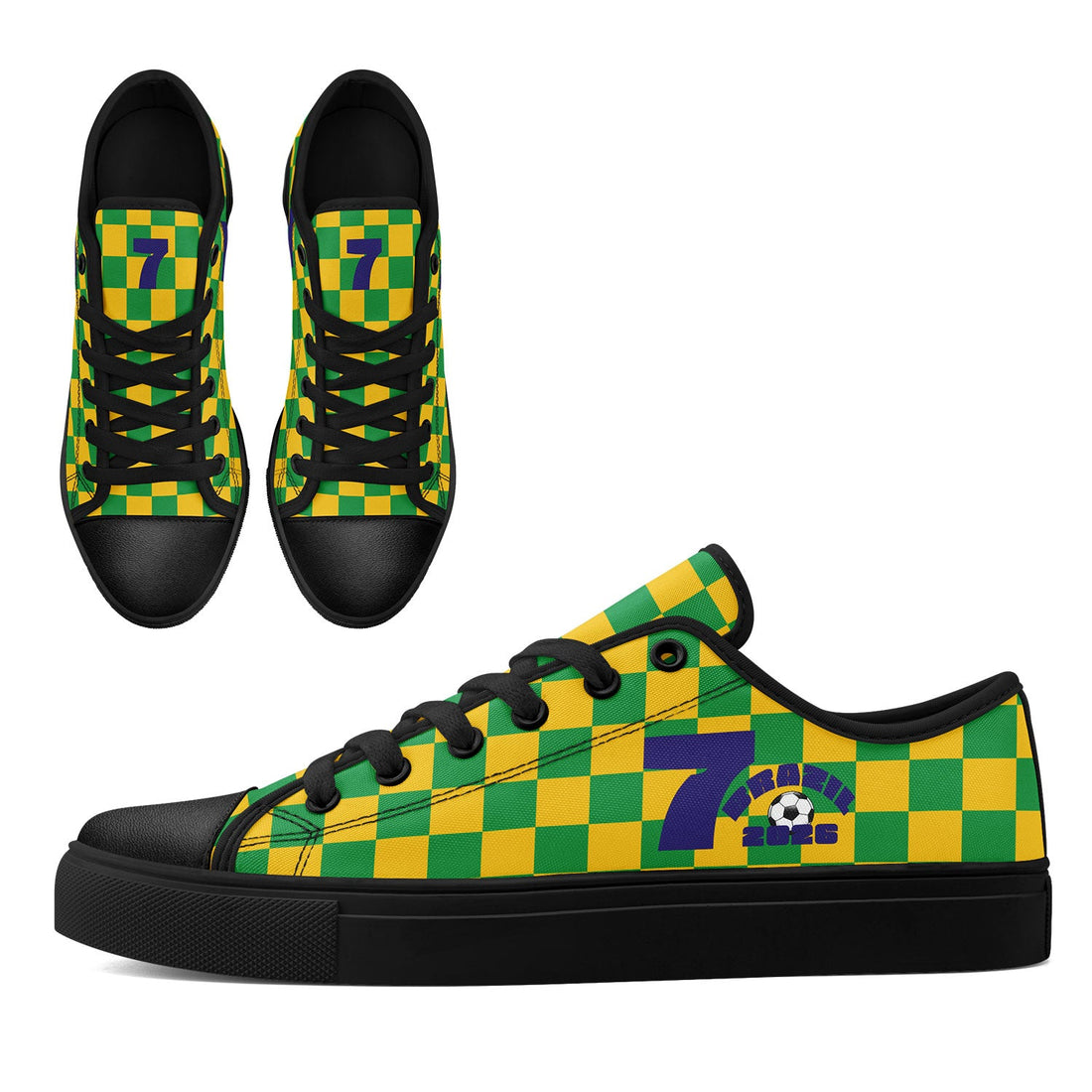 Custom 2026 World Cup Brazil Sneakers DIY Country Flag Running Shoes Lightweight Sport Shoes Gift for Football Fans Personalized Team Name and Logo FN027-F027054-4