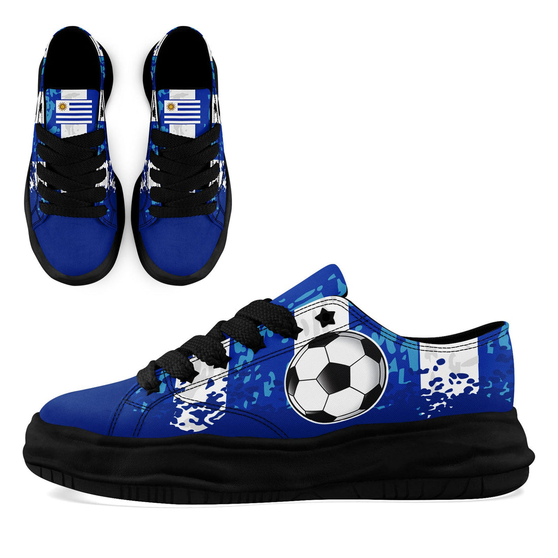 Custom Uruguay 2026 World Cup Sneakers DIY Country Flag Running Shoes Lightweight Sport Shoes Gift for Football Fans Personalized Team Name and Logo FN038-F009112-2