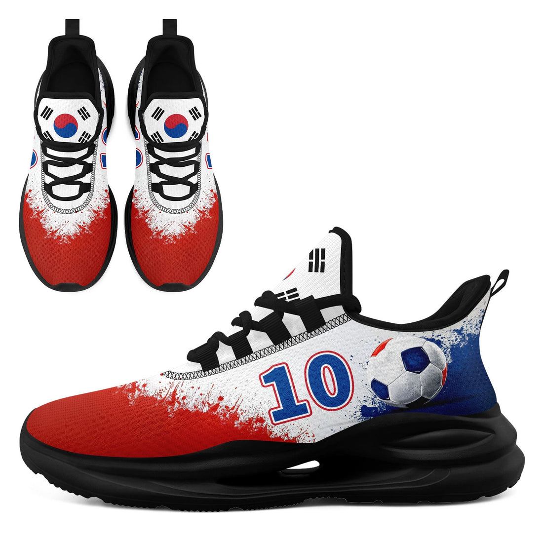 Custom South Korea 2026 World Cup Sneakers DIY Country Flag Running Shoes Lightweight Sport Shoes Gift for Football Fans Personalized Team Name and Logo FN079-F009056-3