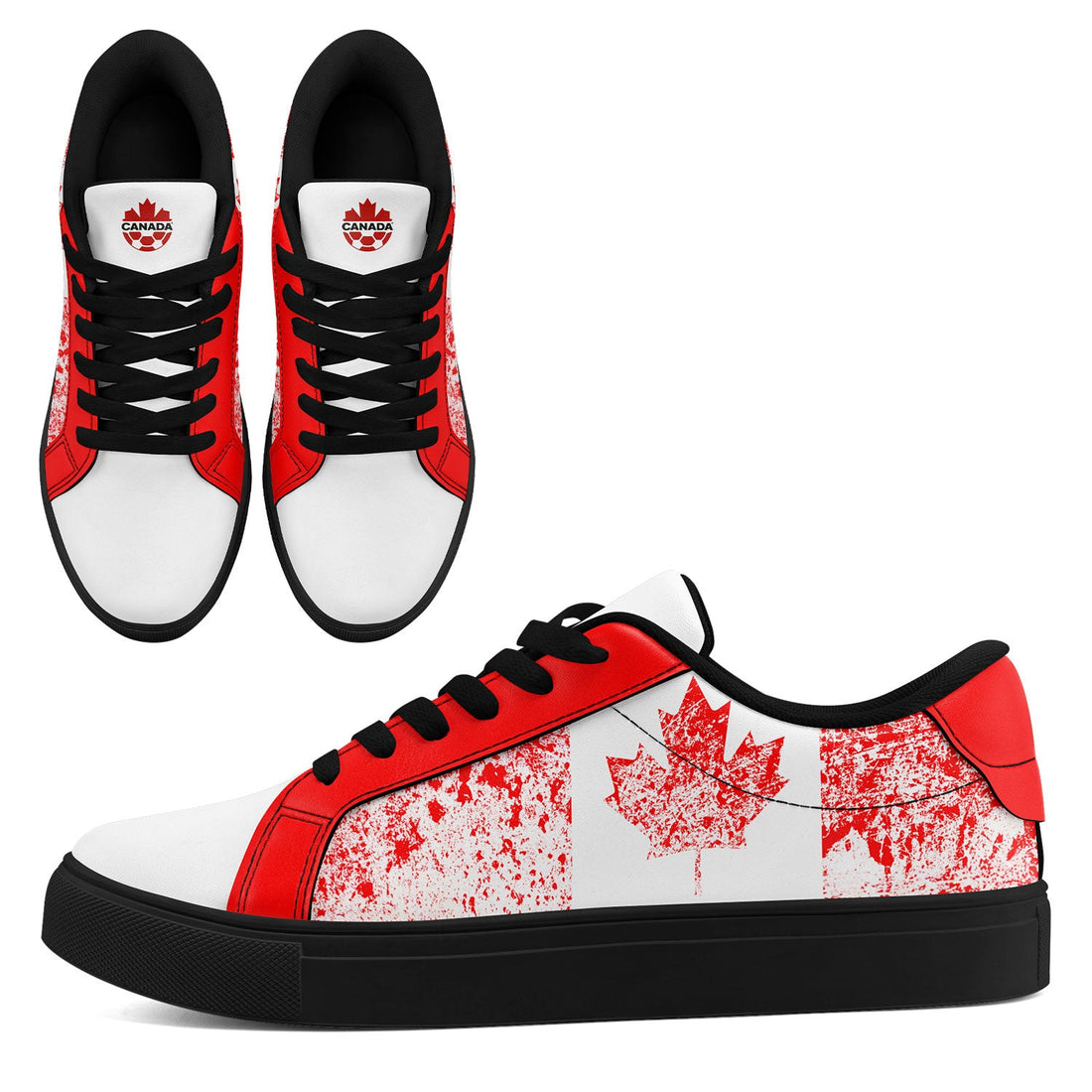 Custom Canada 2026 World Cup Sneakers DIY Country Flag Running Shoes Lightweight Sport Shoes Gift for Football Fans Personalized Team Name and Logo FN023-F020031-1