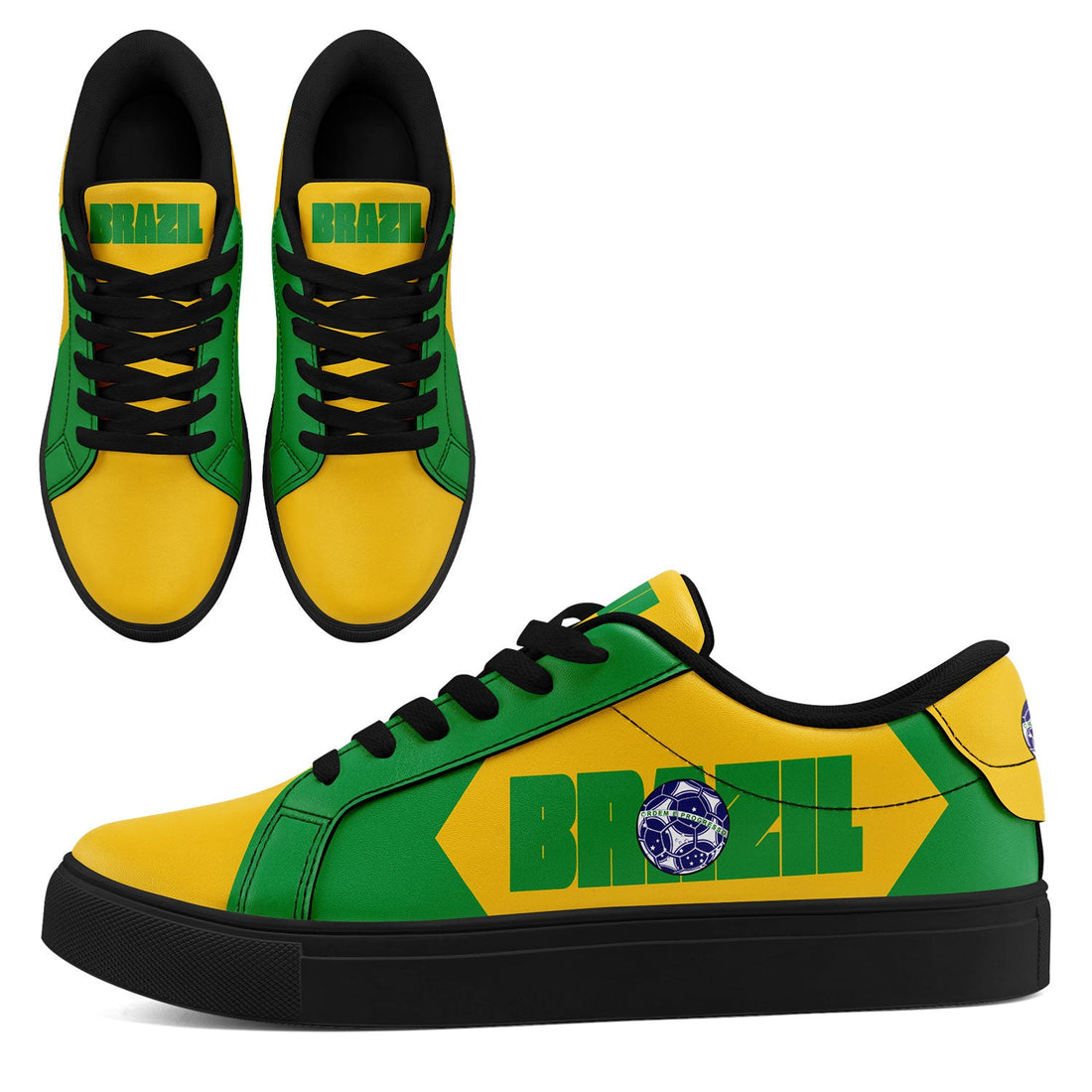 Custom 2026 World Cup Brazil Sneakers DIY Country Flag Running Shoes Lightweight Sport Shoes Gift for Football Fans Personalized Team Name and Logo FN023-F027052-2