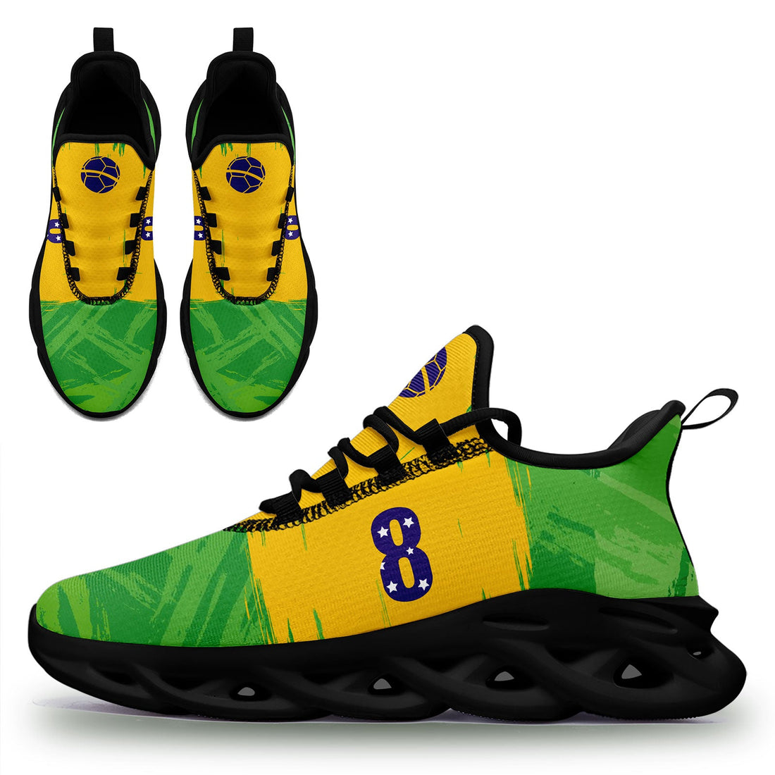 Custom 2026 World Cup Brazil Sneakers DIY Country Flag Running Shoes Lightweight Sport Shoes Gift for Football Fans Personalized Team Name and Logo FN003-F027077-4