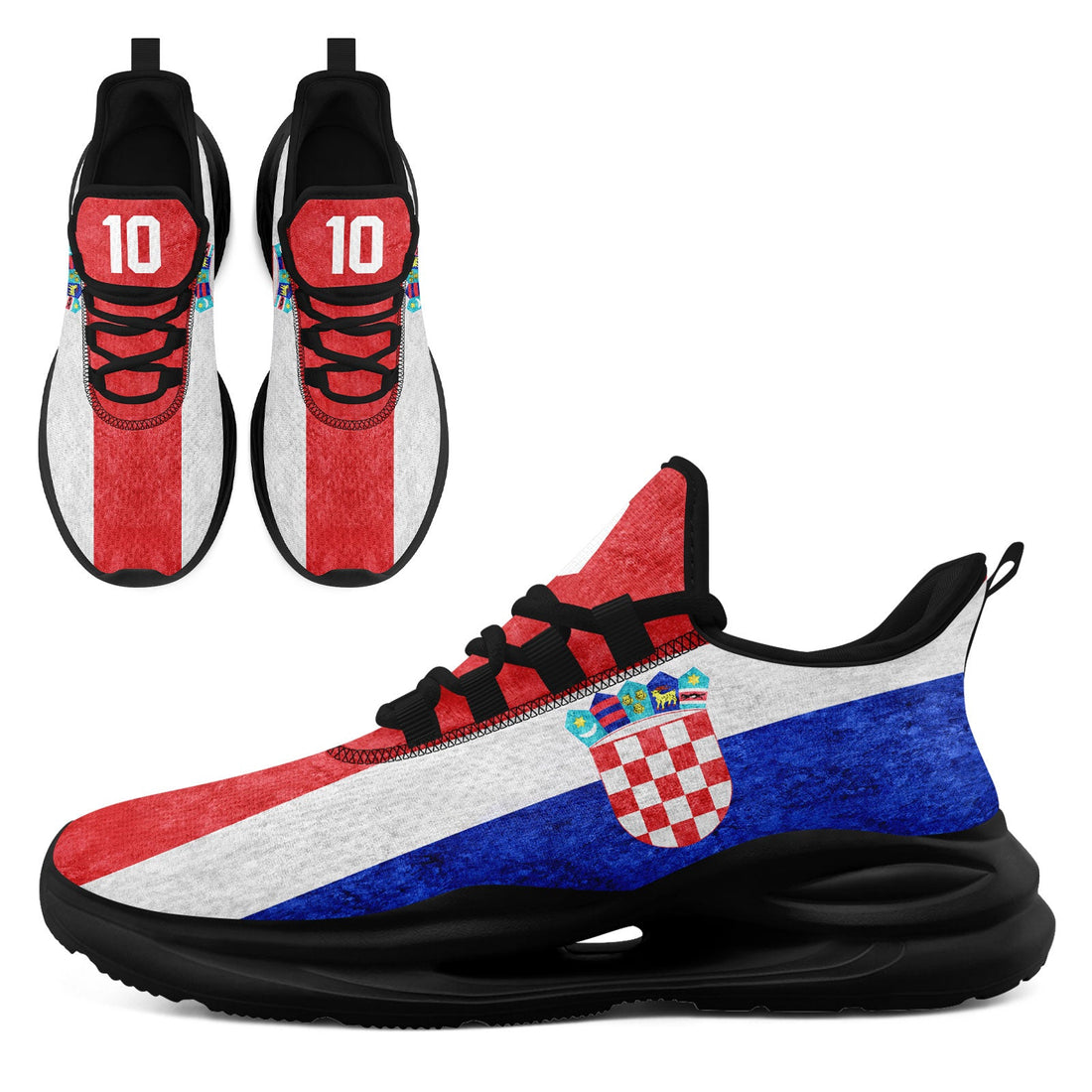 Custom Croatia 2026 World Cup Sneakers DIY Country Flag Running Shoes Lightweight Sport Shoes Gift for Football Fans Personalized Team Name and Logo FN079-F009105-3