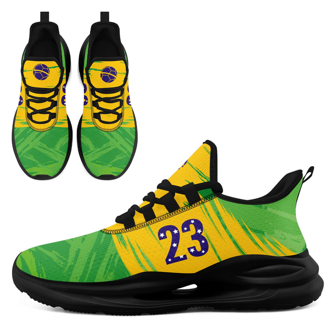 Custom 2026 World Cup Brazil Sneakers DIY Country Flag Running Shoes Lightweight Sport Shoes Gift for Football Fans Personalized Team Name and Logo FN079-F027080-10