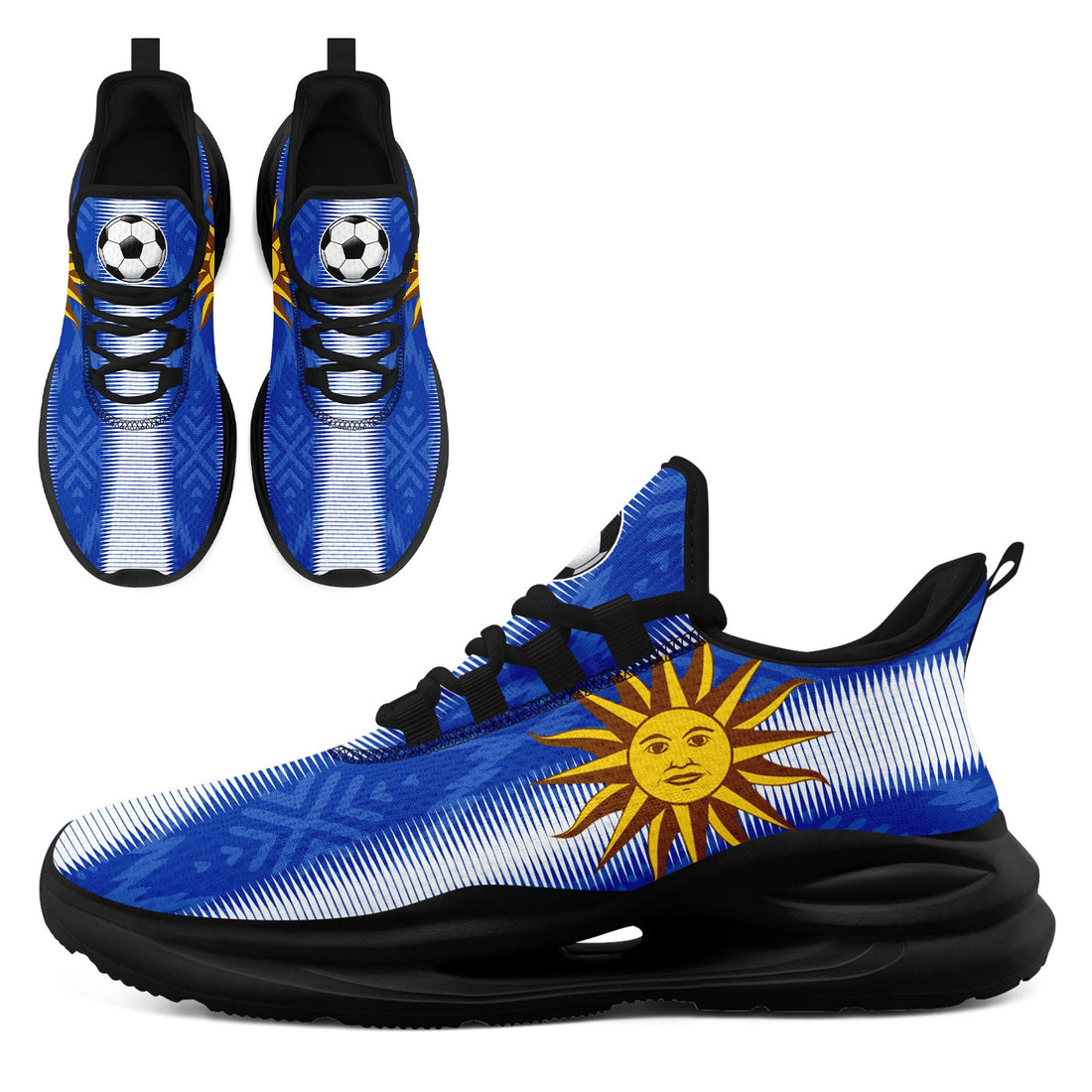 Custom Uruguay 2026 World Cup Sneakers DIY Country Flag Running Shoes Lightweight Sport Shoes Gift for Football Fans Personalized Team Name and Logo FN079-F009082-1