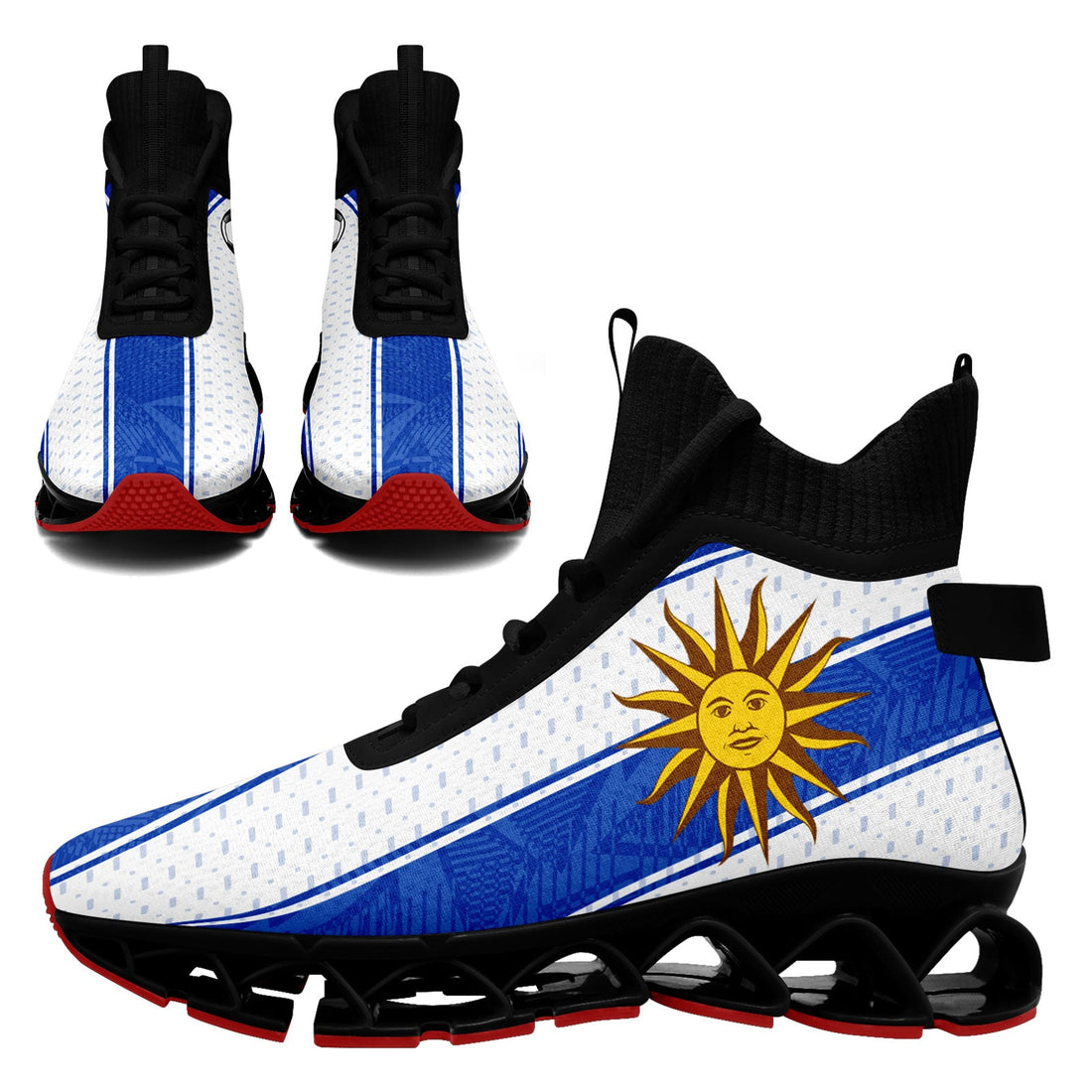 Custom Uruguay 2026 World Cup Sneakers DIY Country Flag Running Shoes Lightweight Sport Shoes Gift for Football Fans Personalized Team Name and Logo FN029XD-F009111-3